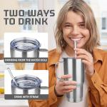 20 oz Insulated Stainless Steel Travel Mug with Straw