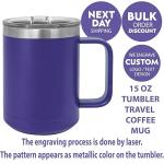 Personalized 15 oz Insulated Travel Coffee Mug
