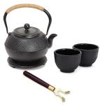 Juvale Black Cast Iron Teapot with Infuser