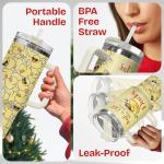 34HD Just A Girl Who Loves Ducks Tumbler with Handle and Straw, 40oz Animal Themed Coffee Mug with Lid, Duckling Cup, Duck Lover Gifts for Teenage Girls Women Daughter Friends