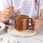 Set of 4 Stackable Textured Coffee Mugs