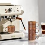 Set of 4 Stackable Textured Coffee Mugs