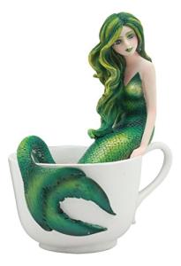 Amy Brown Mermaid Tea Cup in Green Emerald