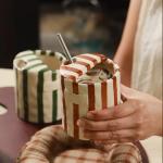 Retro Striped 10oz Ceramic Coffee Mug