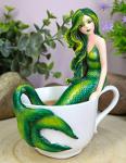 Amy Brown Mermaid Tea Cup in Green Emerald