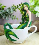 Amy Brown Mermaid Tea Cup in Green Emerald
