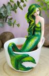 Amy Brown Mermaid Tea Cup in Green Emerald