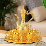 Vintage Turkish Tea Set with Tray and 6 Cups