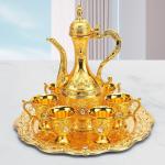 Vintage Turkish Tea Set with Tray and 6 Cups