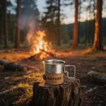 Stainless Steel Camping Mug with Foldable Handle