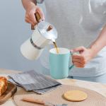 CEEFU Porcelain Tea Mug with Infuser and Lid, Teaware with Filter and Coaster, Loose Leaf Tea Cup Steeper Maker, 16 OZ for Tea/Coffee/Milk/Women/Office/Home/Gift (Turquoise)