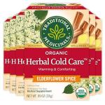 Traditional Medicinals Tea, Herbal Cold Care Seasonal Tea with Elderflower Spice, 96 Tea Bags(Pack of 6)