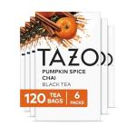TAZO Pumpkin Spice Chai Tea Bags, Black Tea, Holiday Gift For Tea Lovers, 20ct (6pk)