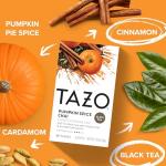 TAZO Pumpkin Spice Chai Tea Bags, Black Tea, Holiday Gift For Tea Lovers, 20ct (6pk)