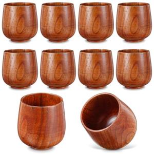 Japanese Wooden Tea Cups Set of 10
