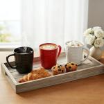 Set of 4 White Ceramic Coffee Mugs