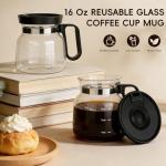 16 Oz Heatproof Glass Coffee Pot Mug