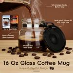 16 Oz Heatproof Glass Coffee Pot Mug