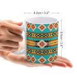 Turquoise Aztec Pattern Coffee Mug and Tea Cup