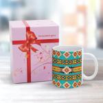 Turquoise Aztec Pattern Coffee Mug and Tea Cup