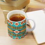 Turquoise Aztec Pattern Coffee Mug and Tea Cup