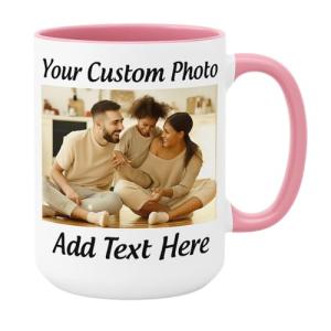 Personalized 15oz Pink Ceramic Coffee Mug