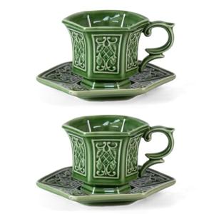 KAMMAK Porcelain Tea Cups and Saucers Set