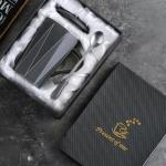 Geometric Zigzag Ceramic Coffee Mug with Lid