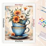 Floral Teacup Paint by Numbers Kit for Adults