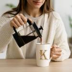 Personalized Letter K Mug with Floral Design