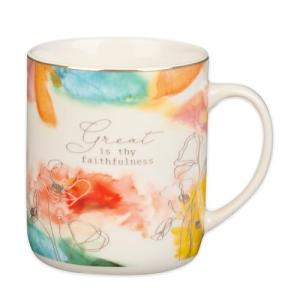 Pastel Floral Inspirational Scripture Coffee Mug 14 oz