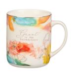 Pastel Floral Inspirational Scripture Coffee Mug 14 oz