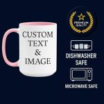 Personalized 15oz Pink Ceramic Coffee Mug