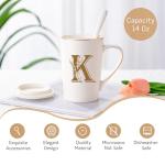 Personalized Letter K Mug with Floral Design