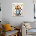 Floral Teacup Paint by Numbers Kit for Adults