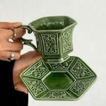 KAMMAK Porcelain Tea Cups and Saucers Set