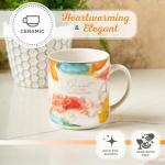 Pastel Floral Inspirational Scripture Coffee Mug 14 oz