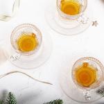 Vintage Glass Tea Cup and Saucer Set of 6