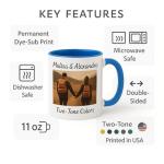 Customized Photo Mug with Personalized Text Upload Your Image with Different Designs (White/Blue), 11oz