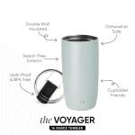Simple Modern Travel Coffee Mug Tumbler with Flip Lid | Reusable Insulated Stainless Steel Cold Brew Iced Coffee Cup Thermos | Gifts for Women Men Him Her | Voyager Collection | 16oz | Sea Glass Sage