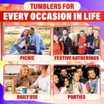 Colorful Retro Aluminum Cups - Set of 6