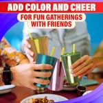 Colorful Retro Aluminum Cups - Set of 6