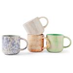 12 OZ Coffee Mugs Set of 4, Modern Ceramic Coffee Mugs Set with handle for Tea/Latte/Cappuccino/Milk/Cocoa.