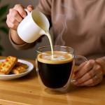 Set of 4 Double Walled Glass Coffee Mugs with Handles, 12oz Clear Coffee Mugs for Hot/Cold Beverages, Insulated Borosilicate Glass Cups for Cappuccino, Espresso, Latte, Tea, Milk, Microwave Safe