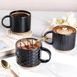 Stackable 12Oz Ceramic Coffee Mugs Set of 4