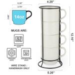 Stackable Coffee Mug Tower Set with Rack