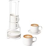 Stackable 6 oz Cappuccino Cups with Saucers