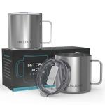 Insulated Stainless Steel Coffee Mugs, Set of 2