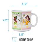 Silver Buffalo Disney Princess Mystic Tarot Card Featuring Cinderella, Ariel, Tiana, and Belle Ceramic Camper Mug, 20 Ounces