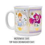 Silver Buffalo Disney Princess Mystic Tarot Card Featuring Cinderella, Ariel, Tiana, and Belle Ceramic Camper Mug, 20 Ounces